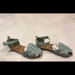 Sea foam green sandal.